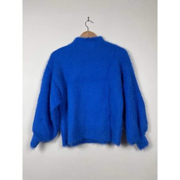 Line & Dot Fuzzy Alder Sweater Bright Blue Size M - Picture 4 of 9